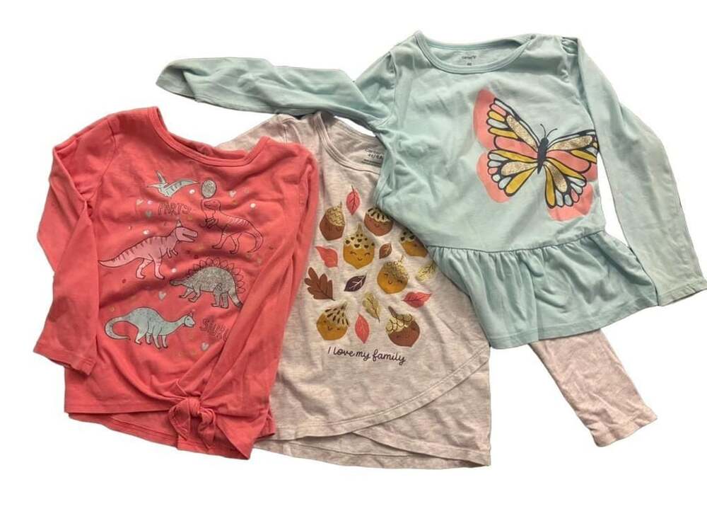 Carter's Long Sleeve Shirts Size 4T Lot of 3